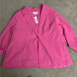 NWT THE DROP Women's Blake Long Blazer, Bright PINK 3XL XXXL Business Casual